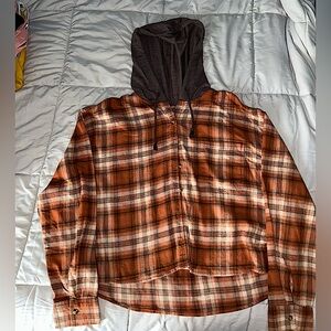 Juniors XL SO Cropped Flannel Shirt